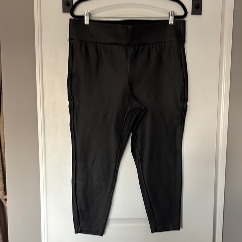 Black High-Waisted Pleather Skinny Pant